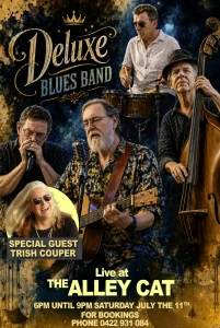 Deluxe blues Band at the Alley Cat Coolum flyer
