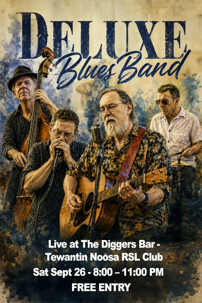 Deluxe Blues band live at Tewantin Noosa RSL - Sat Sept 26 2026